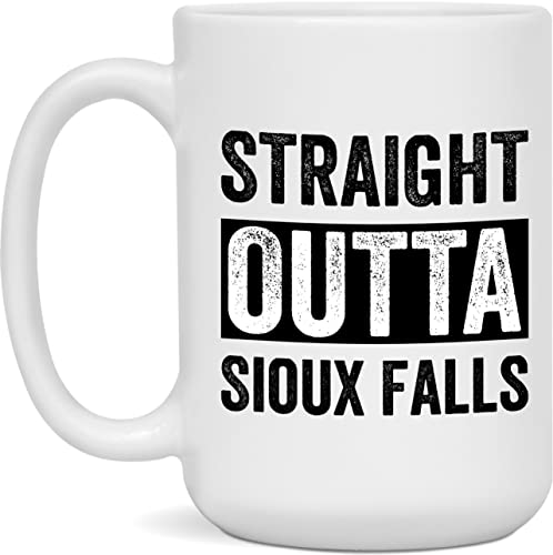 Straight Outta Sioux Falls Mug 15 oz White