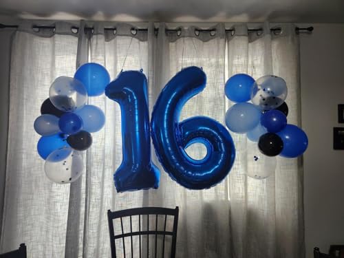 Image of 7 Balloon Numbers Birthday Decorations, 40In Navy Blue Balloons for Party | Eye-catching Appearance, Perfect Decorative Centerpieces, Convenient Self-sealing Structure, Widely for Various Occasions