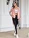 Litherday Jogginganzug Damen Lang Freizeitanzug Baumwolle Trainingsanzug Frauen Streifen Sportanzug, Rosa+Schwarz, M