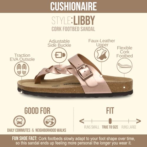 Image of CUSHIONAIRE Women's Libby Cork footbed Sandal with +Comfort and Wide Widths Available,
