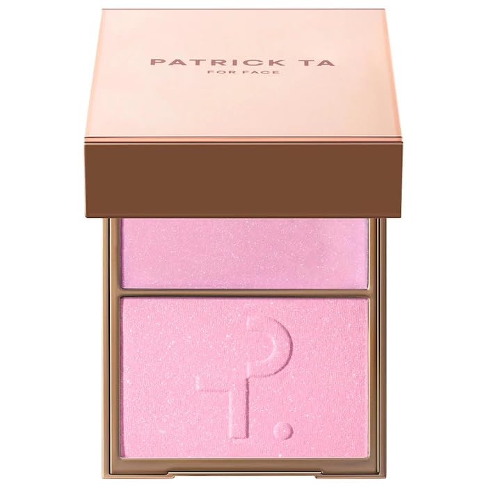 P4TRICK.TA Major Glow Creme & Powder Light Reflecting Translucent Highlighter Duo - Dual Cream & Powder Formula for Radiant, Natural Glow - Vegan & Talc-Free - Baby - pink shimmer