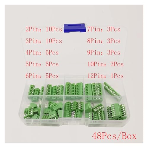 Conector de bloque de terminales de tornillo KF128 paso 2.54mm en caja para PCB Mini KF-128 Kit 5
