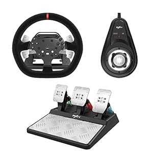 PXN V10 Force Feedback Steering Wheel Detachable Racing Wheel 270/900 Degree Race Steering Wheel with 3-Pedals and Shifter Bundle for PC, Xbox One, Xbox Series X/S, PS4