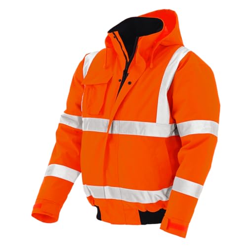 pka Warnschutz Pilotenjacke für die Arbeit - Wasserdichte & Winddichte Arbeitsjacke in Orange Größe XL pka Warnschutz Pilotenjacke für die Arbeit - Wasserdichte & Winddichte Arbeitsjacke in Orange Größe XL