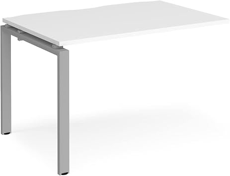 Mr Office Adapt add on single unit 800mm deep - silver frame, White, 1200