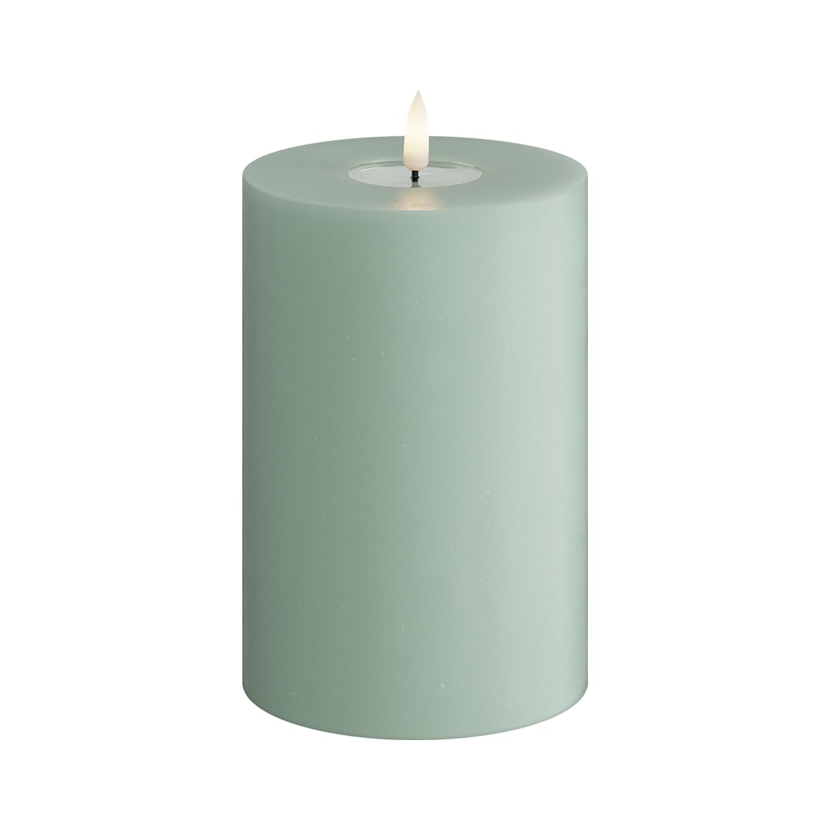 Deluxe Homeart Indoor Flameless LED Candle - Salvie Green - with Real Flameβ’ Technology - Battery Powered Candle (10 x 15 cm)