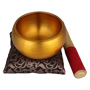 Zap Impex Mooi kerstcadeau, handgemaakte gouden kleur messing klankschaal Tibetaanse meditatie yoga klankschaal 10,2 cm