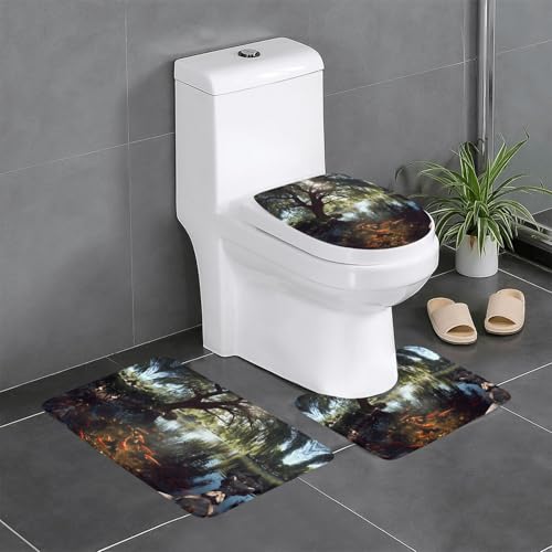 VVXBHGR Set di tre tappetini antiscivolo in flanella 61 x 40,6 cm con pesci rossi sotto il salice. Stampe spesse e confortevoli per bagno, cucina e servizi igienici