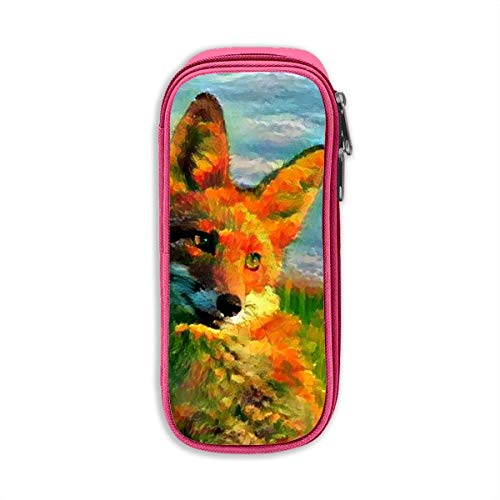 Preisvergleich Produktbild Fox Pencil Pen Case Beuteltasche Student Stationery Office Kosmetische Schminktasche Aufbewahrung Pink