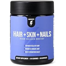 InnoSupps Hair + Skin + Nails Supplement | Vegan Collagen Booster | Biotin, B12, Horsetail Herb Powder | Stimulate Hair Growth, Revitalize Skin, Strengthen Nails | 60 Capsules