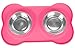 INTERNET'S BEST Bone Dog Bowl Set - Double Stainless Steel Food and Water Bowls with Non-Slip Silicone Stand - No Spill Pet Feeding Station - Durable Dog Dish Holder Set - Small, Pink