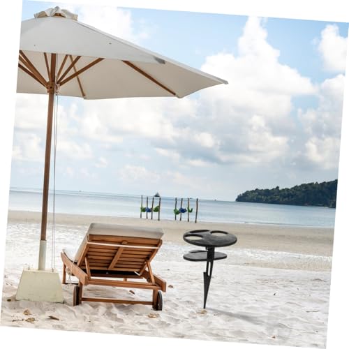 Table pliante portable ronde avec support en verre robuste - 7