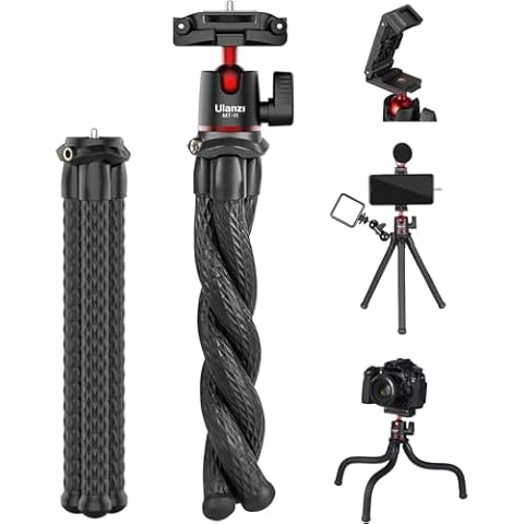 ULANZI Camera Tripod with Hidden Phone Holder and Cold Shoe Mount Cover