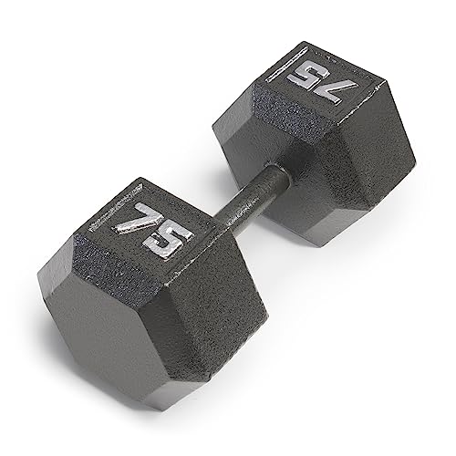 Marcy 75lb Cast Iron Hex Dumbbell, Single, IV-2075