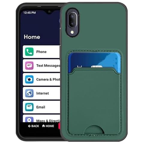 Covthch Jitterbug Smart3 Case Compatible with Lively Jitterbug Smart 3 Phone Case Jitterbug Smart3 Case Cover [2In 1 Wallet Cover with Credit Card Holder Silicone Rubber Slim Thin Design] -Green Cover