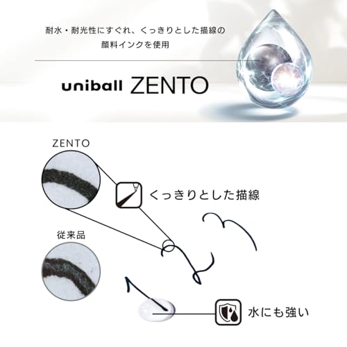 Image of Mitsubishi Uniball ZENTO Basic Ballpoint Pen, 0.5mm, Black /Red /Blue, Set of 3 (Unbox Japan Exclusive)