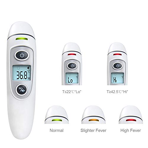 toberto Baby Thermometer, Non-Contact Forehead Ear Digital Thermometer with Fever Alarm, LCD Display Infrared Thermometer for Adults Baby Kids Old Man Pets (Battery inclued) - Thumbnail 3