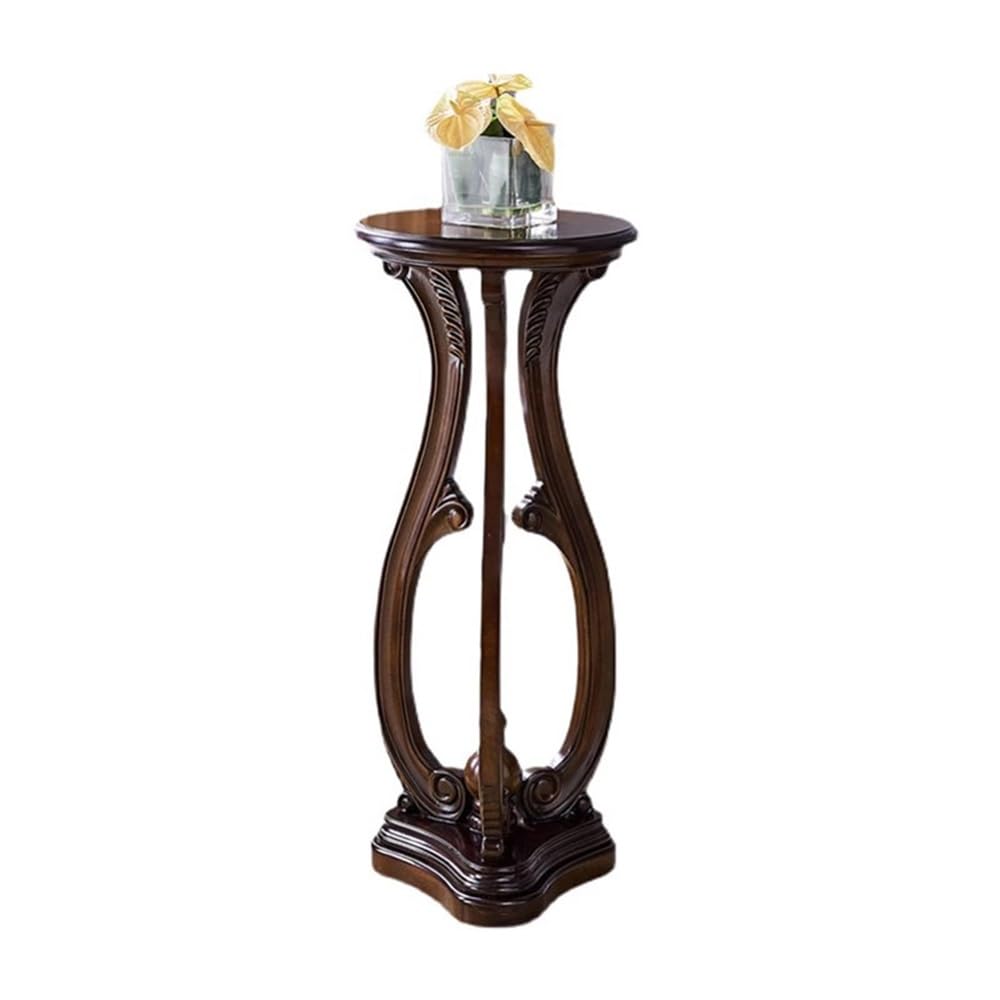 Oriental Vase Stand Walnut Colour Vintage Country Style Display Base, Indoor Living Room Wood Flower Stand Vase Display Stand