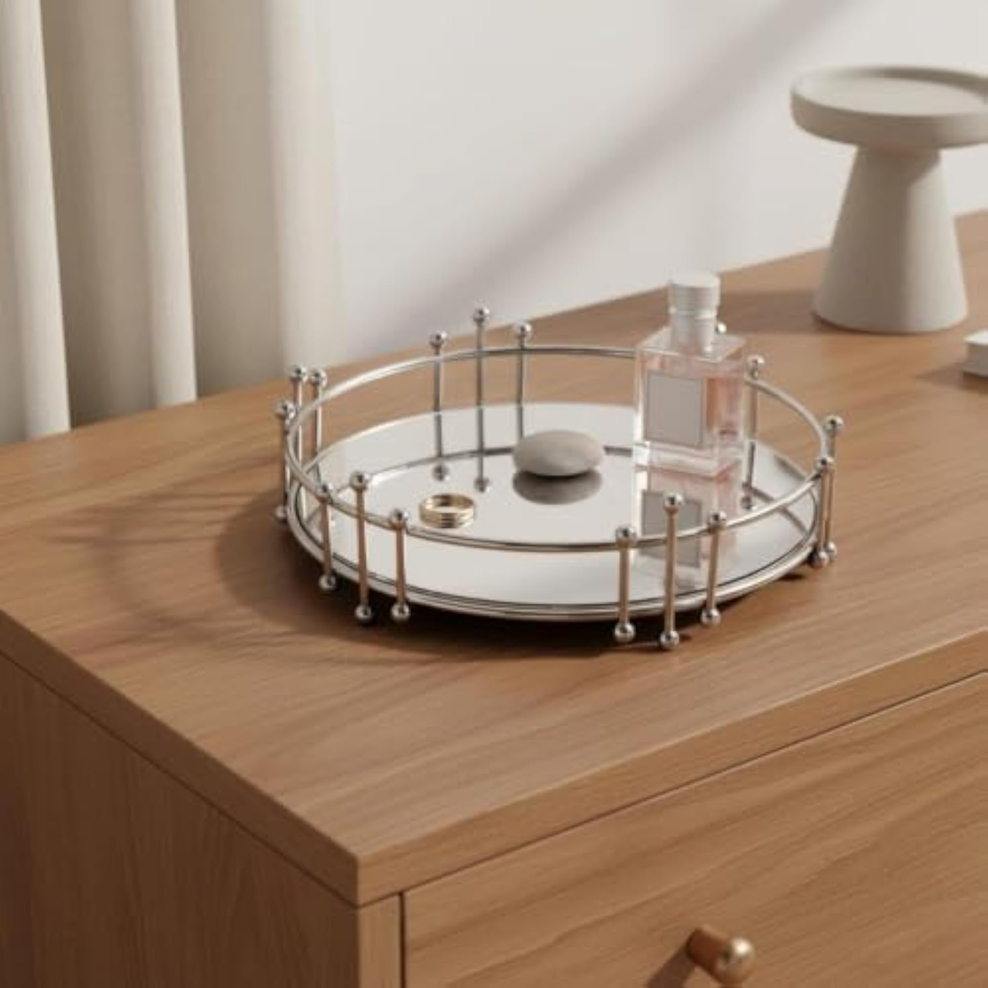 Metal Mirrored Tray, High-End Design