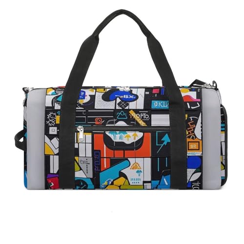 Sac de sport Street Art étanche grand format mixte pour voyage et entraînement