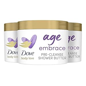 Dove Body Love Shower Cleansing Butter For Maturing Skin Age Embrace Cleanser is Silkier than Body Wash with Glycerin and Peptides 10 oz