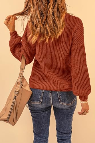PRETTYGARDEN Fall Sweaters for Women 2025 Fashion Long Sleeve Casual Ribbed Knit Winter Clothes Pullover Jumper Tops