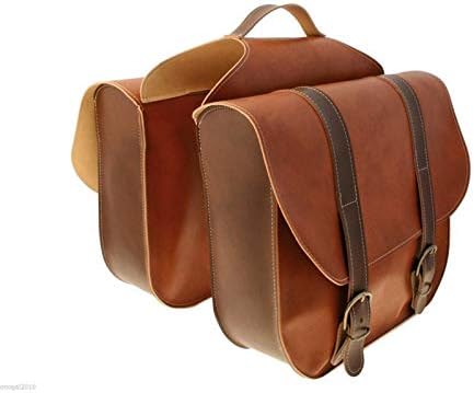 Horse Saddle Bag Cowhide Genuine Leather Western Equestrian Trail Simple Horse Saddle Bag Pack Equipment Horse Saddle Bags Size: 10” L x 10” W x 3 ½” D inches, SMPL128