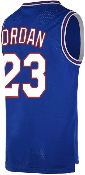 Mens Basketball Jersey #23 Space Movie Jersey White/Black/Blue - Image 2