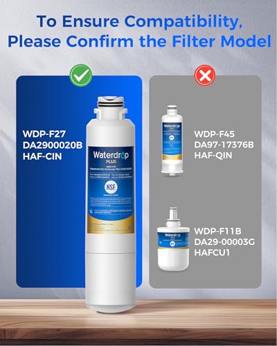Image of Waterdrop Plus WDP-F27 NSF 401 Certified Refrigerator Water Filter, Reduce PFOA /PFOS, Replacement for Samsung DA29-00020B Water Filter HAF-CIN, HDX FMS-2, RF28HMEDBSR
