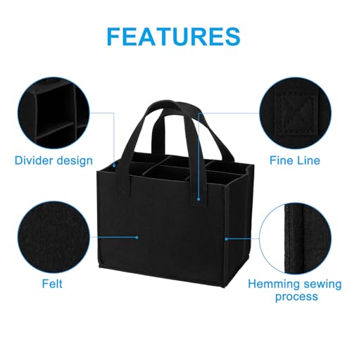 PATIKIL 6 Bottle Wine Carrier Tote Bag - Image 3