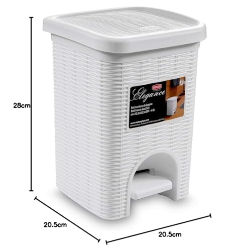 Stefanplast 30100 Abfalleimer, In Rattanoptik aus Kunststoff, 20,5 x 20,5 x 28 cm – Bild 7