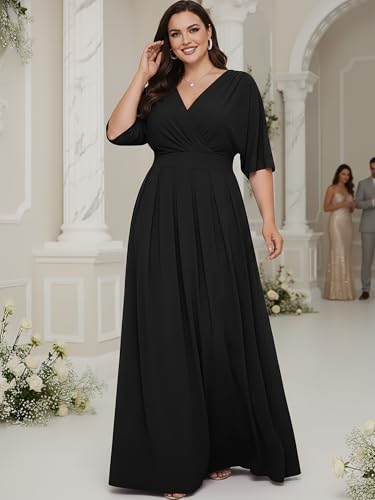 Image of KOH KOH Womens Long Pleated Flowy Modest Evening Wedding Guest Maxi Dress
