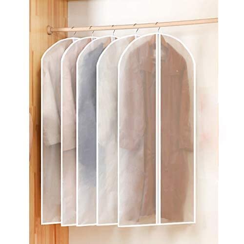 5 Pcs Garment Bag Travel Suit Hanging Garment Bags Breathable Clothing Covers Storage Lightweight Suit Bags