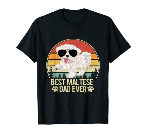 Best Malteser Dad Ever Vintage Retro perro amantes Camiseta