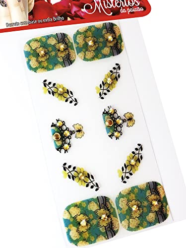 Kit 100 Películas Adesivos de Gel para Unhas Mistérios, Arte Sedução