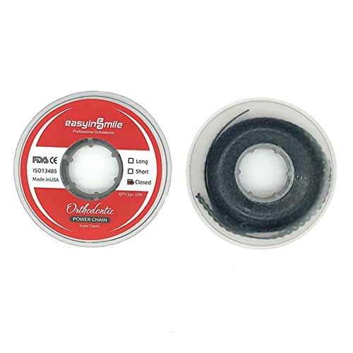 Miniatura 2 de Ortodoncia dental ultra elástica de goma para cadenas de alimentación CortoLargoCierre (Largo, Negro)