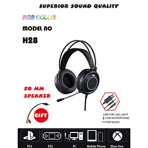 Gaming-headset, omnidirectioneel instelbaar volume Game-hoofdtelefoon 6,5 ft kabel voor pc voor Xbox voor PS4 - Afbeelding 3