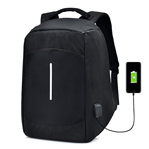 Mochila para computadora portátil, DOXUNGO Unisex Anti-Theft Business Bolsa para computadora delgada con puerto de carga USB y puerto para auriculares Para computadoras de 15.6 pulgadas, tableta, comp