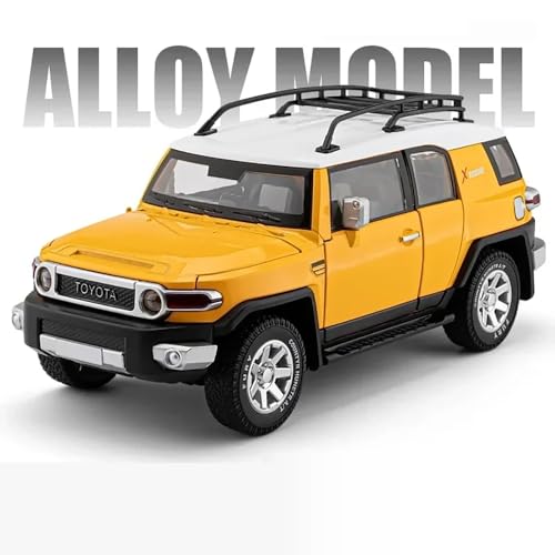 Image of 1:24 Fj Land Cruiser Toy Car Toyota Toy Car Diecast Metal Cars Pull Back Openable Door Light Sound Cars for Kids