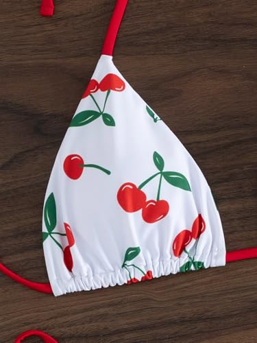 Image of Tainehs Women's Sexy Halter Thong Bikini Tie Two Sides Bottom Triangle Bikini Swimsuits
