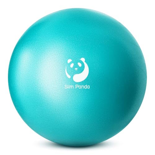 Slim Panda Gymnastikball Klein,23-25cm Pilates Ball mit Aufblasbarem Strohhalm,Soft Yoga Ball Exercise für Senioren Therapie,Hause,Fitness,Balance Training (Blauer See)