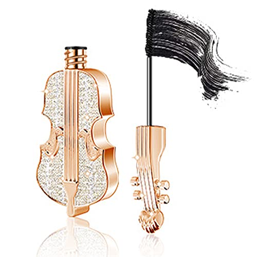 Gireatick 4D Silk Fiber Mascara in Black, Natural Thickening Lengthening Mascara, Unique Violin Appearance Design with Diamond, Waterproof, No Clumping, Long Lasting Voluminous Exquisitely Makeup, Nice Festival Gift for Women Girls
