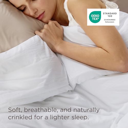 Image of Bedsure California King Duvet Cover Only - Prewashed Cotton-Like Polyester Extra Soft All Season Bedding, Includes 1 Cal King Duvet Cover 104x98 Inches with Zipper Closure, White, No Comforter