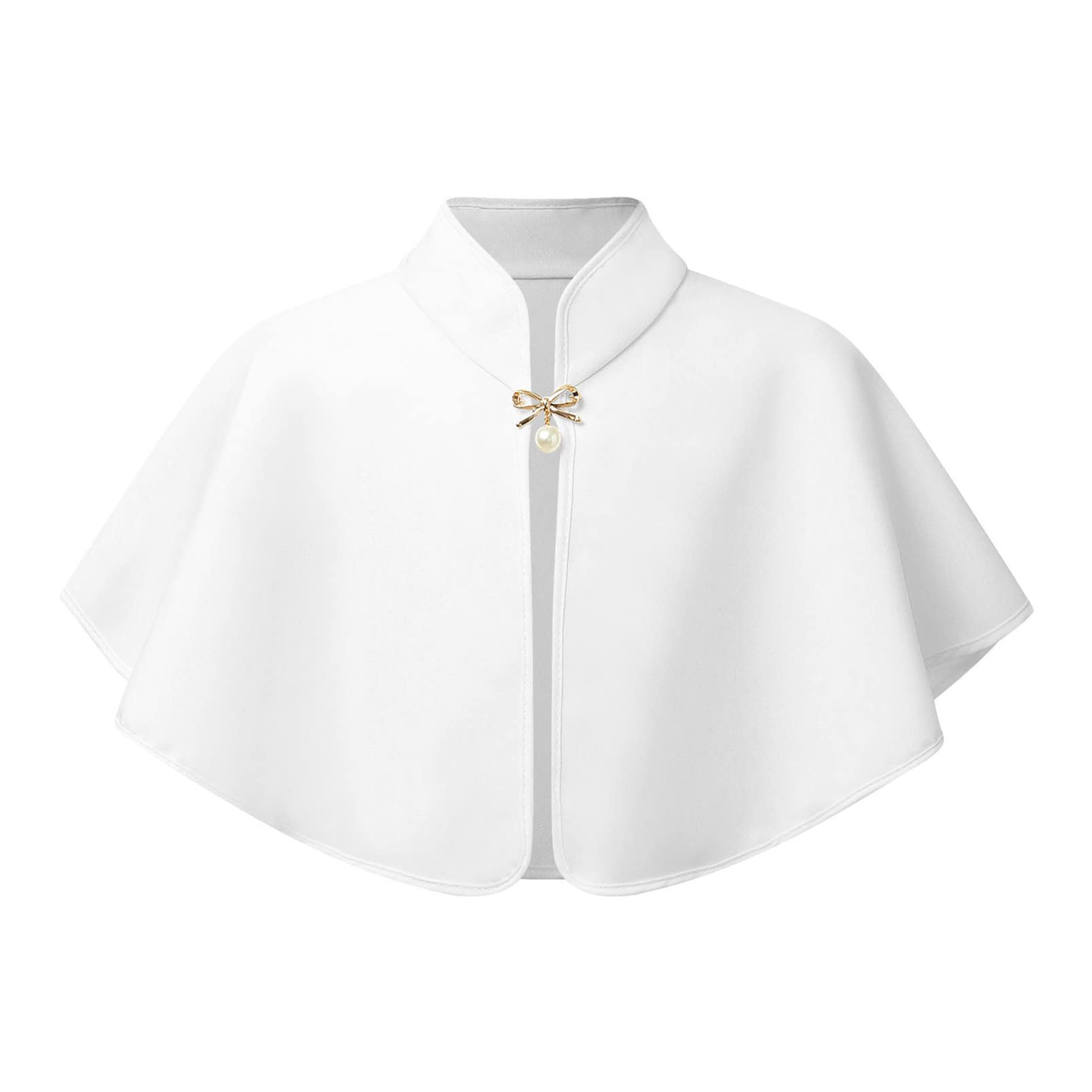 Aislor Cape à Capuche Bébé Fille Princesse Boléro Broderie Florale à Volants Couche Dentelle Chemise Haut à Nouer pour Fête Cérémonie Baptême Photographie Ya-Blanc 3-5 Ans