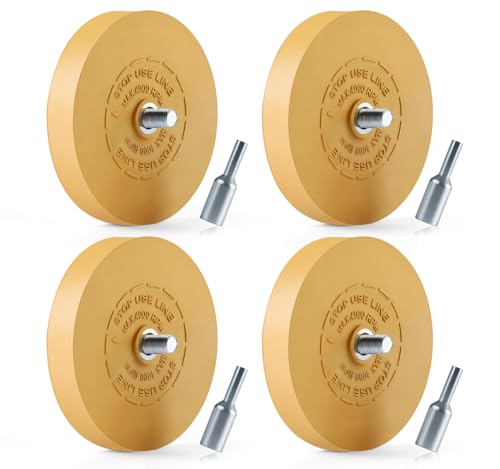 Eraser Wheel Decal Remover Tool Adhesive Remover for Cars with Pad & Adapter Graphics Removal Wheel - 4 Pack image 4