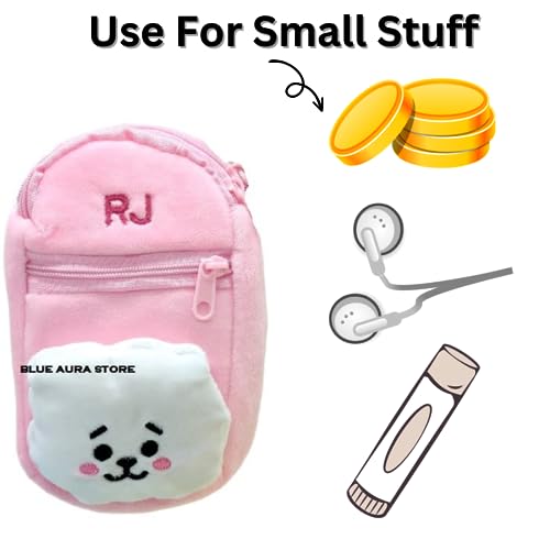 Blue Aura BT21 BTS RJ Coin Pouch Headphone,Money & Other Accessories Pouch Bag for Girls & Boys (RJ Coin Pouch) 2 41VXXtXbjZL