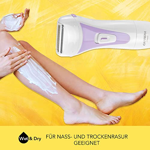 Carrera Classic Damenrasierer batteriebetrieben, Nass-Trockenrasur, Edelstahlklinge, 2 Langhaarschneider, Aufbewahrung - Image 6