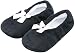 Pembrook Fuzzy Soft Coral Fleece Slippers – Black - Medium (7-8) – Ballet Style with Non-Skid Sole – Faux Shearling Lining - Great Plush Slip On House Slippers for adults, women, girls