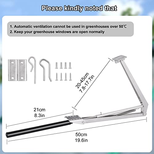 Jingou Greenhouse Vent Automatic Opener Solar Heat Sensitive, Automatic Roof Vent Opener Greenhouse Accessories Roof Vent Auto Opener, Greenhouse Window Opener Ventilation, Lifts 15 Lbs #TOP4
