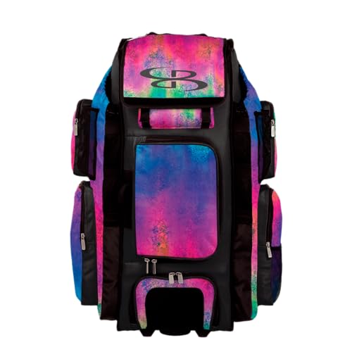 Boombah Superpack XL Rolling Bat Bag - 35.5" x 13.5" x 10" - Telescopic Handle - Holds 8 Bats - Wheeled Version - Blast Multi